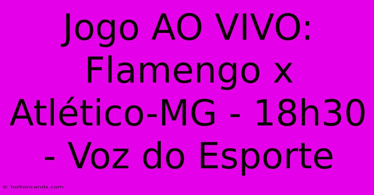 Jogo AO VIVO: Flamengo X Atlético-MG - 18h30 - Voz Do Esporte 