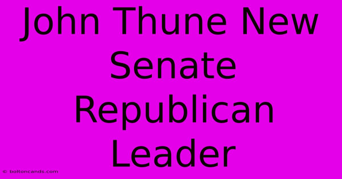 John Thune New Senate Republican Leader