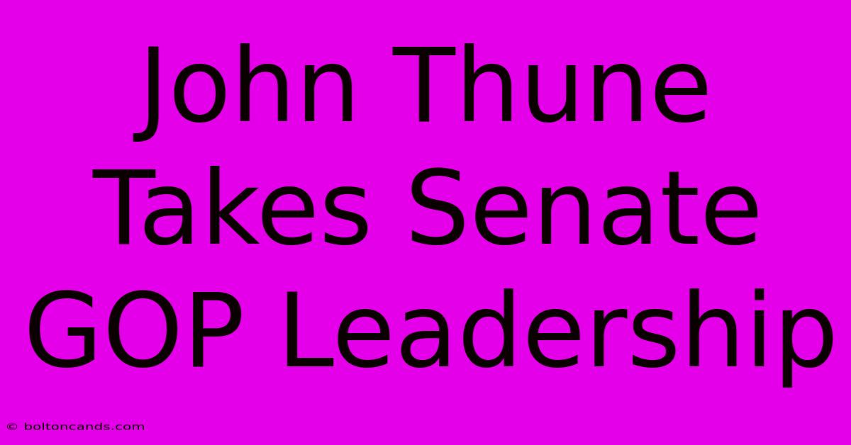 John Thune Takes Senate GOP Leadership 