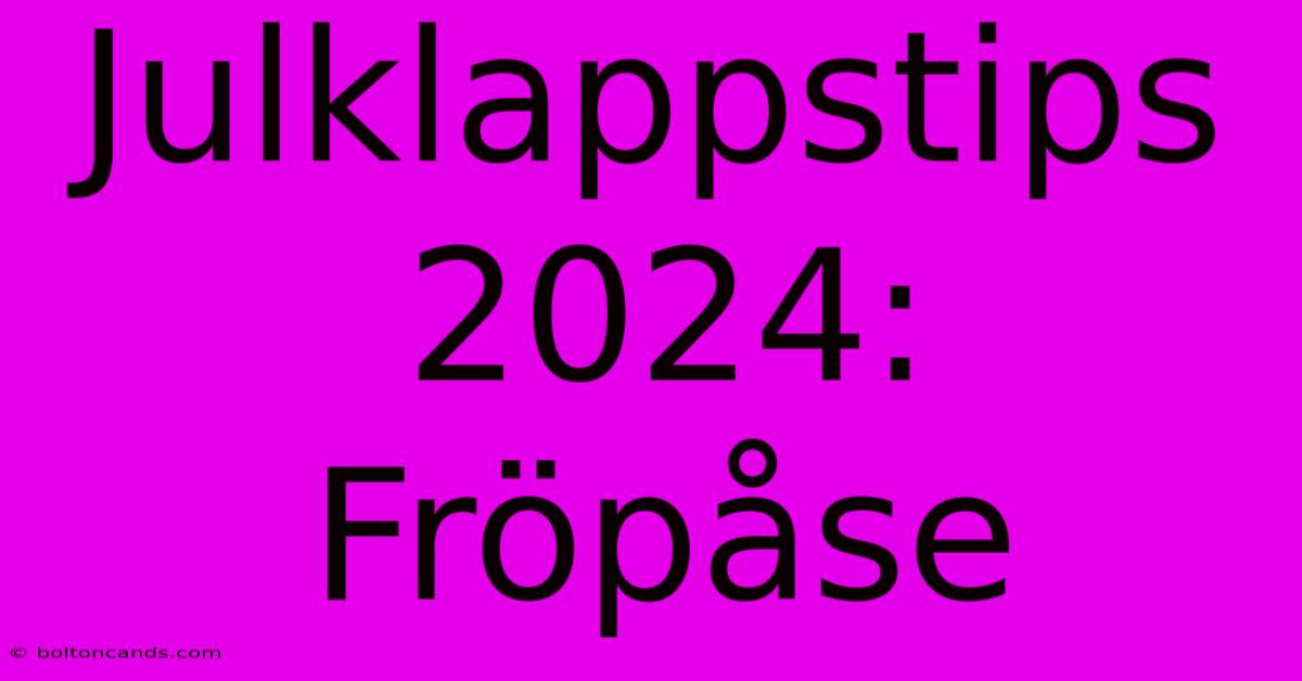 Julklappstips 2024: Fröpåse