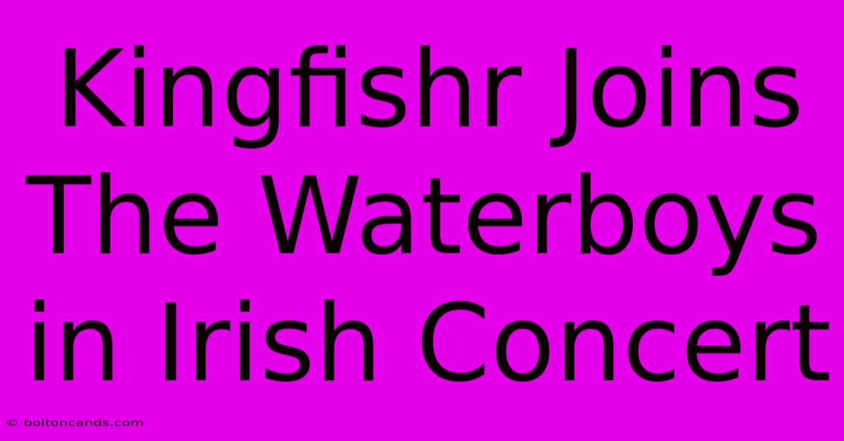 Kingfishr Joins The Waterboys In Irish Concert