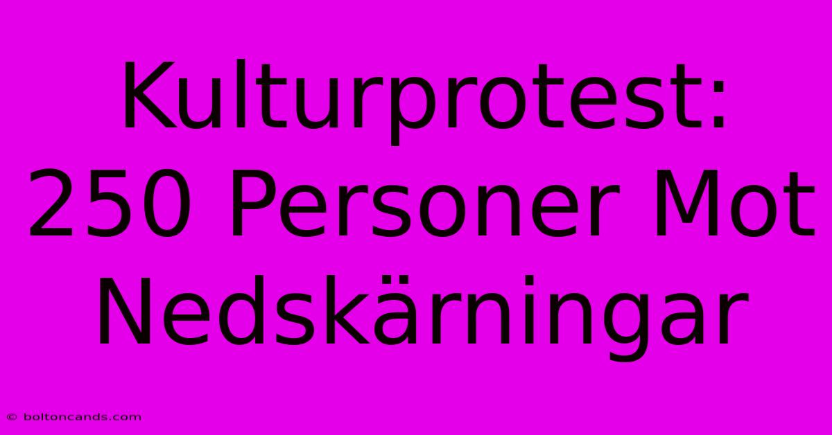 Kulturprotest: 250 Personer Mot Nedskärningar 