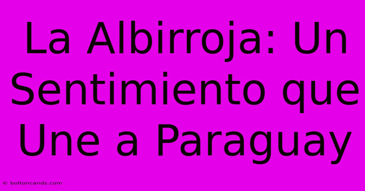 La Albirroja: Un Sentimiento Que Une A Paraguay