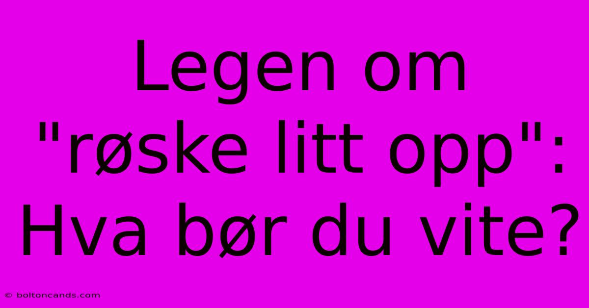 Legen Om 