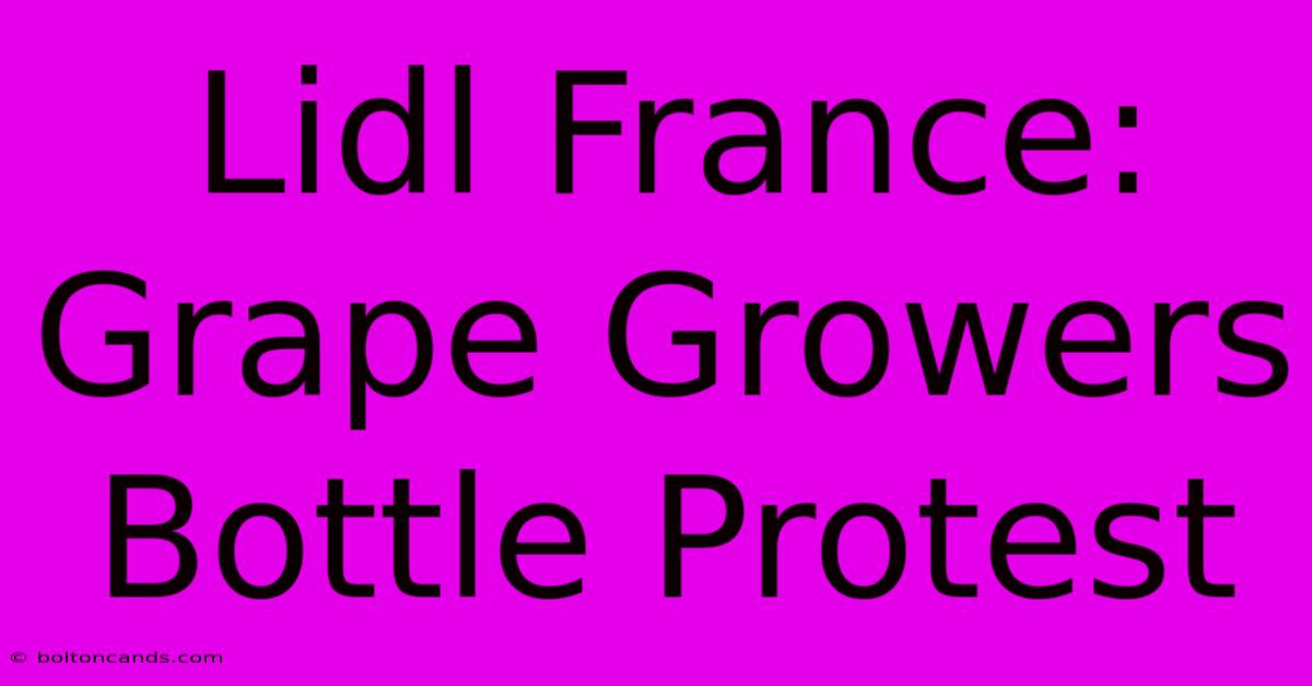 Lidl France: Grape Growers Bottle Protest 