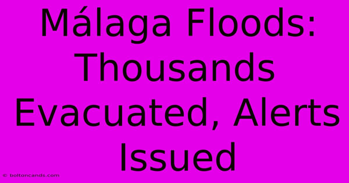 Málaga Floods: Thousands Evacuated, Alerts Issued