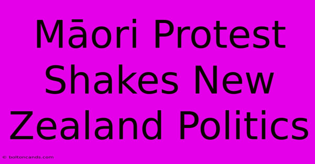 Māori Protest Shakes New Zealand Politics