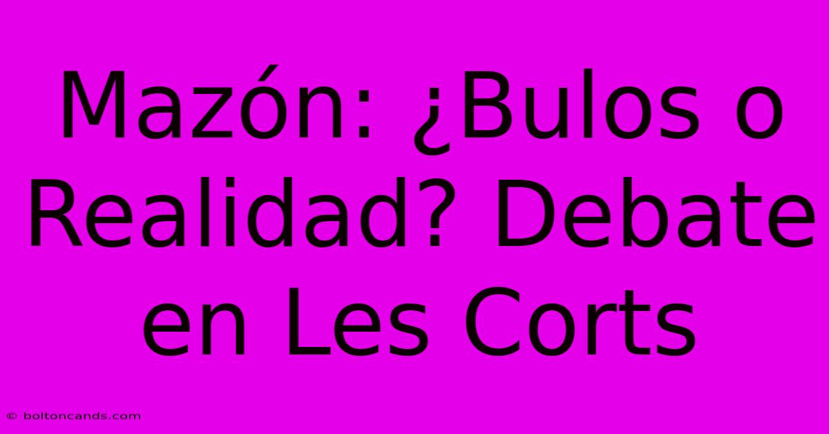 Mazón: ¿Bulos O Realidad? Debate En Les Corts