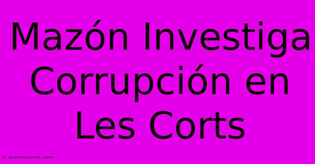 Mazón Investiga Corrupción En Les Corts