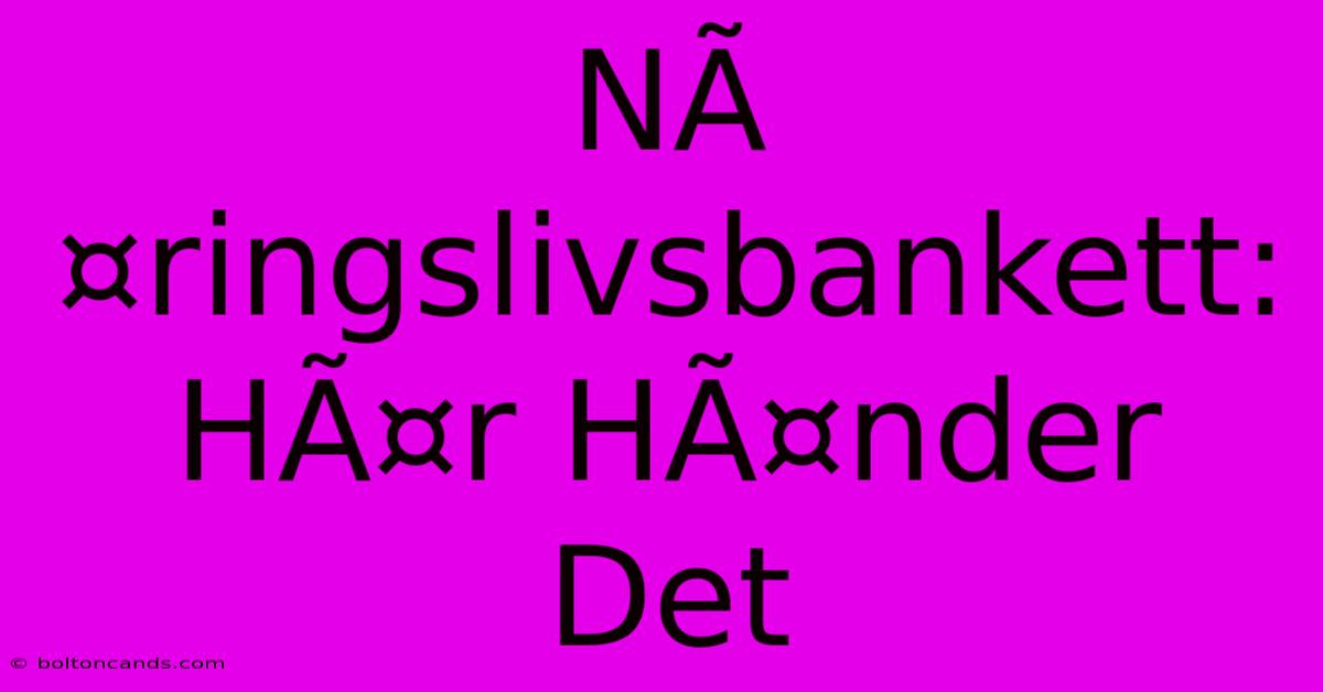 NÃ¤ringslivsbankett: HÃ¤r HÃ¤nder Det