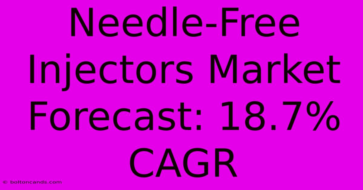 Needle-Free Injectors Market Forecast: 18.7% CAGR