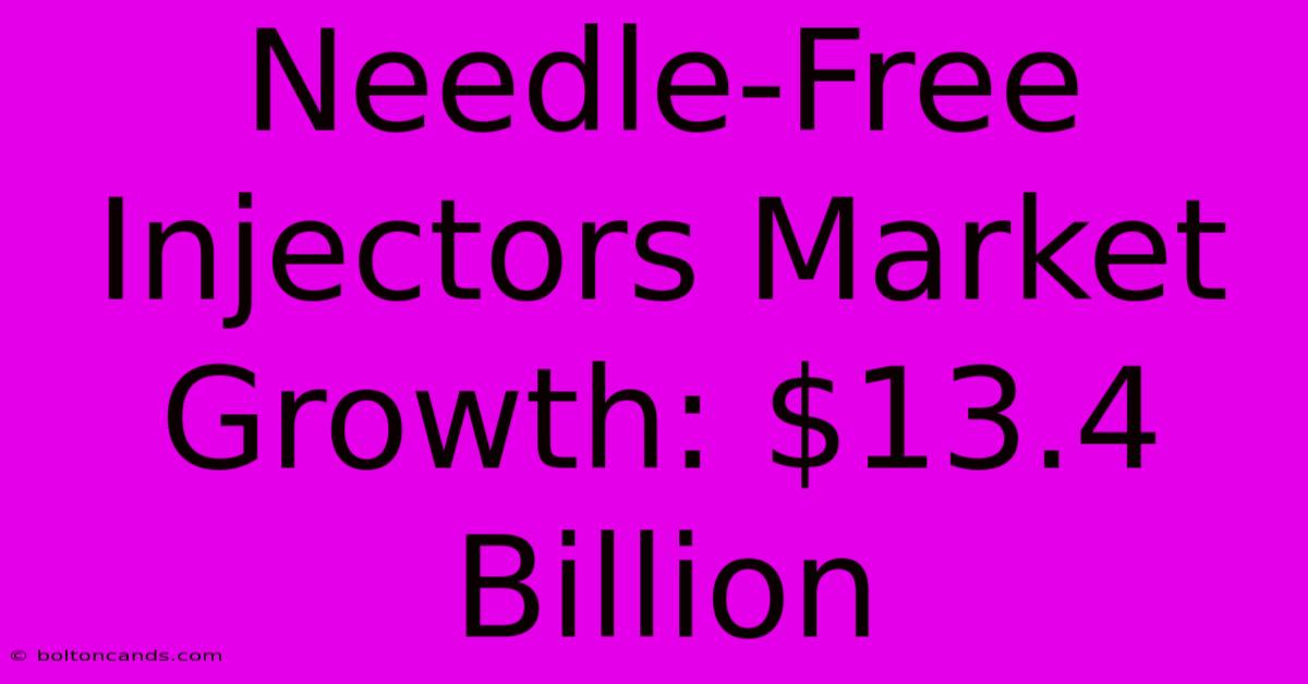 Needle-Free Injectors Market Growth: $13.4 Billion