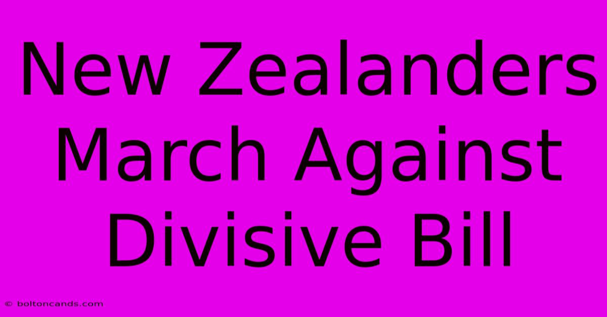 New Zealanders March Against Divisive Bill