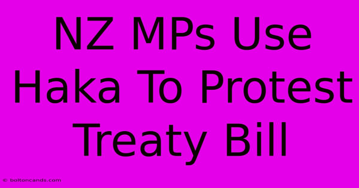 NZ MPs Use Haka To Protest Treaty Bill