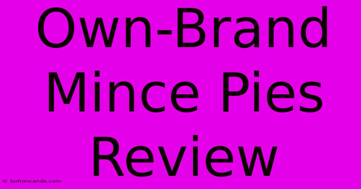 Own-Brand Mince Pies Review