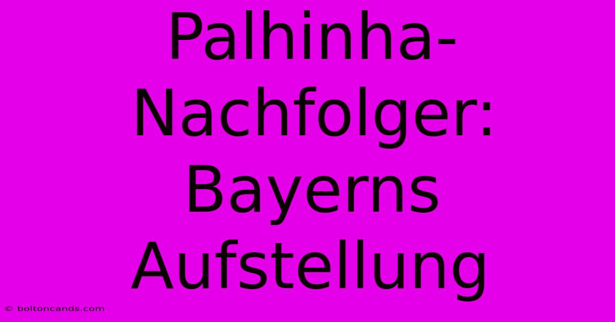 Palhinha-Nachfolger: Bayerns Aufstellung