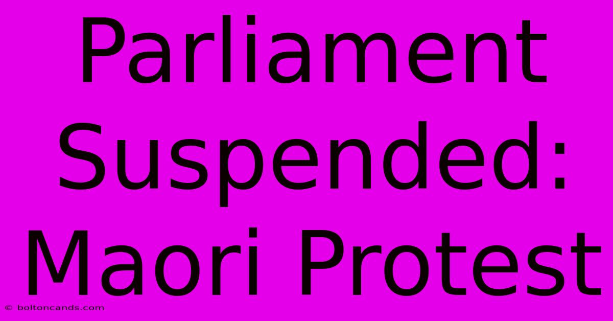 Parliament Suspended: Maori Protest