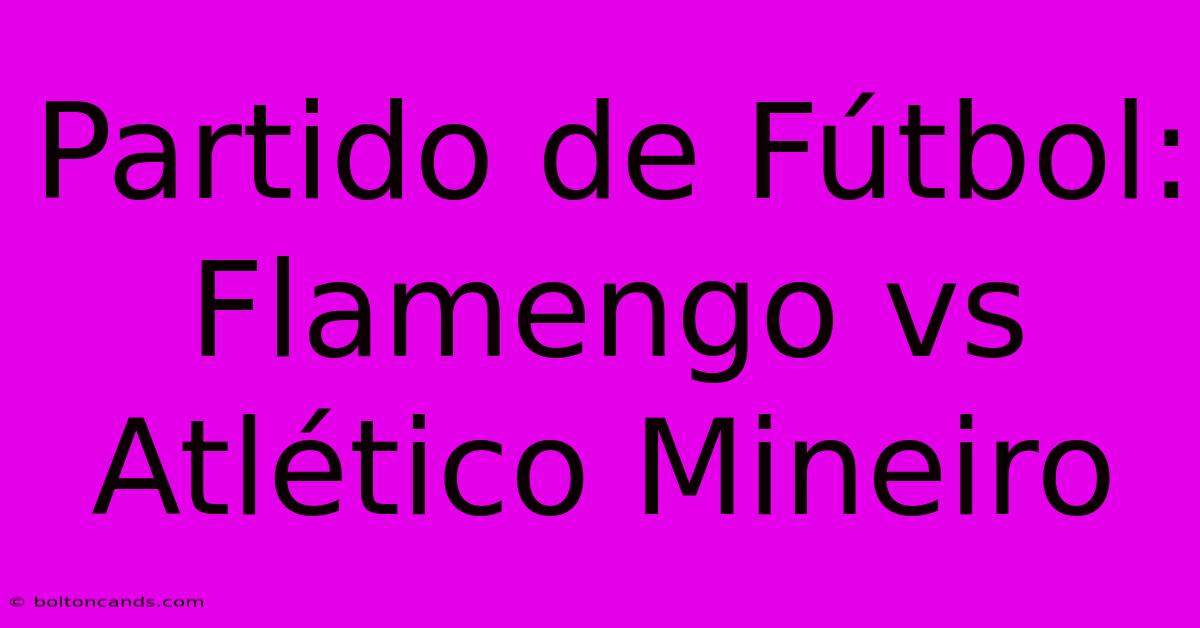 Partido De Fútbol: Flamengo Vs Atlético Mineiro