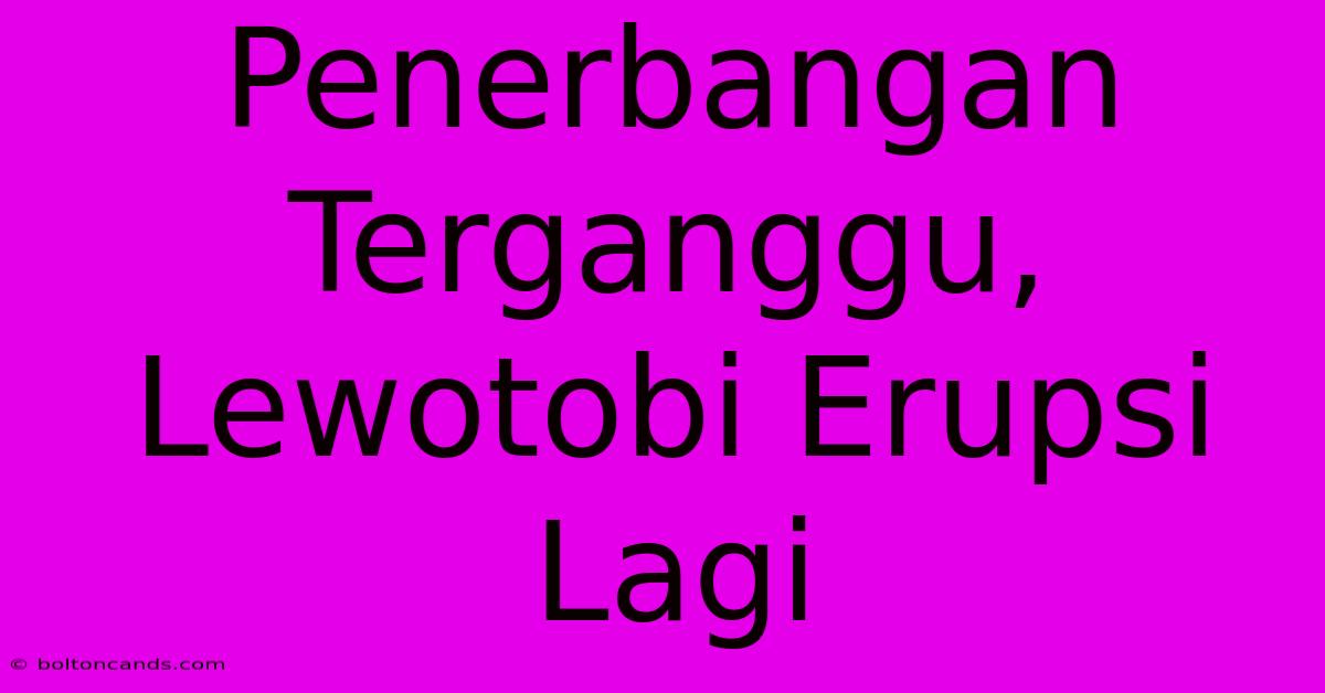 Penerbangan Terganggu, Lewotobi Erupsi Lagi