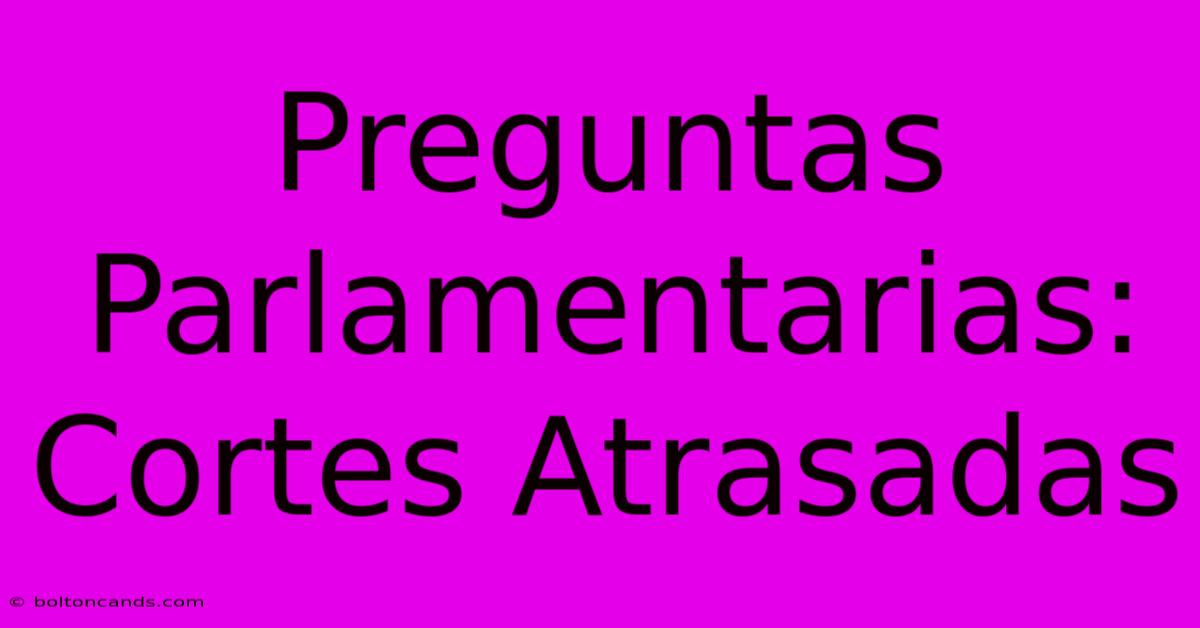 Preguntas Parlamentarias: Cortes Atrasadas