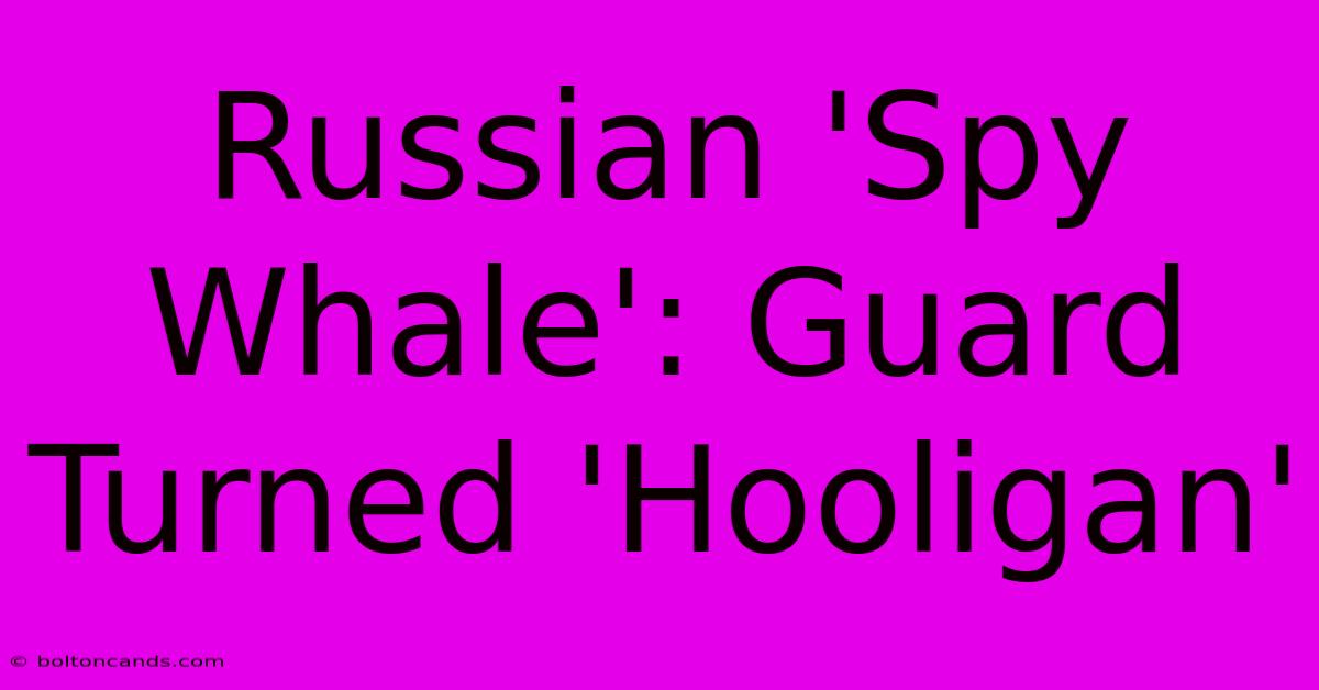 Russian 'Spy Whale': Guard Turned 'Hooligan' 