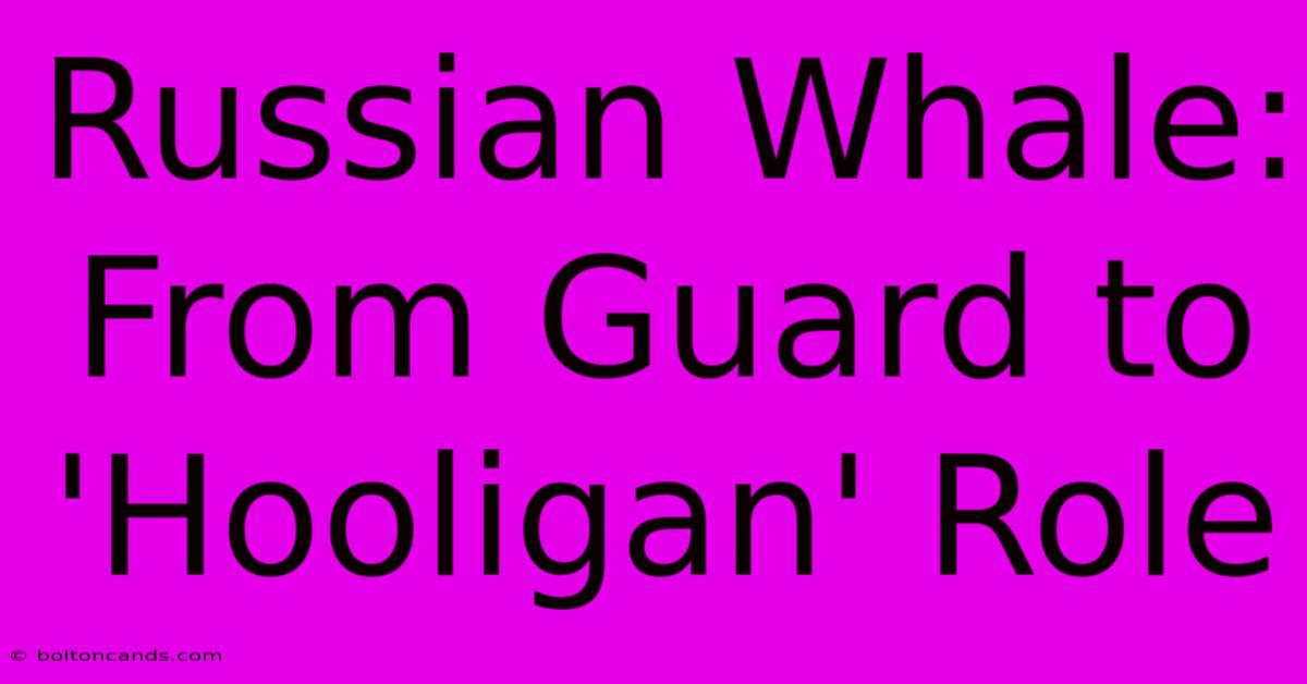 Russian Whale: From Guard To 'Hooligan' Role