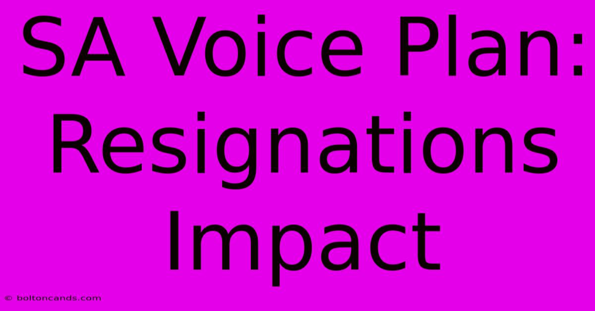 SA Voice Plan: Resignations Impact