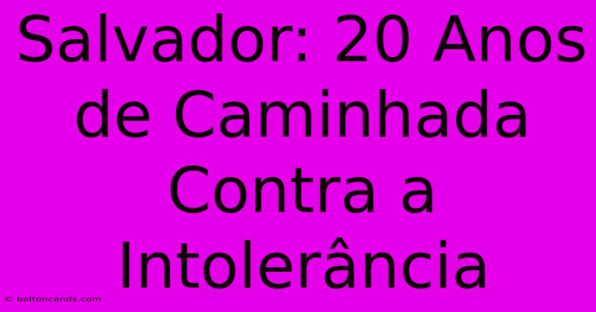 Salvador: 20 Anos De Caminhada Contra A Intolerância