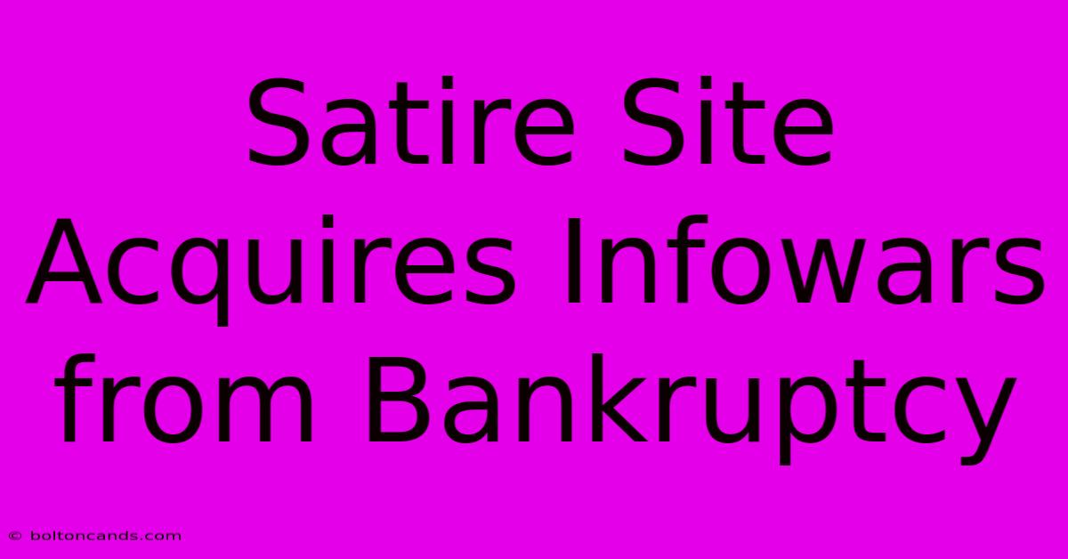 Satire Site Acquires Infowars From Bankruptcy