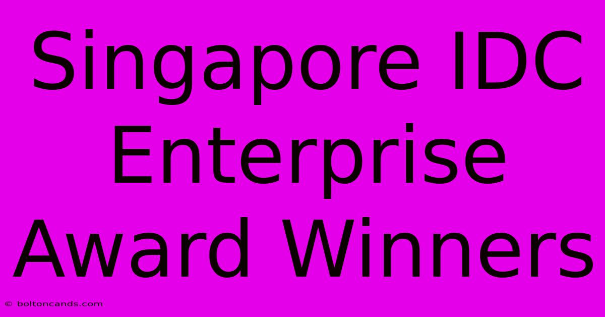 Singapore IDC Enterprise Award Winners