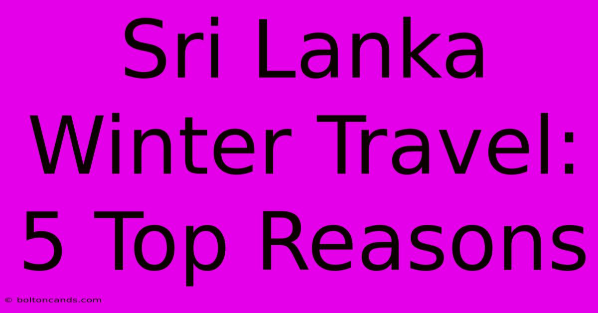 Sri Lanka Winter Travel: 5 Top Reasons 