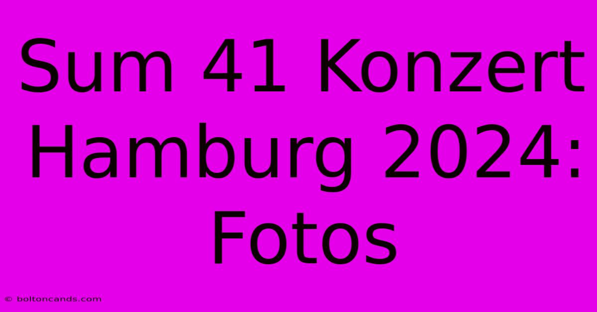 Sum 41 Konzert Hamburg 2024: Fotos