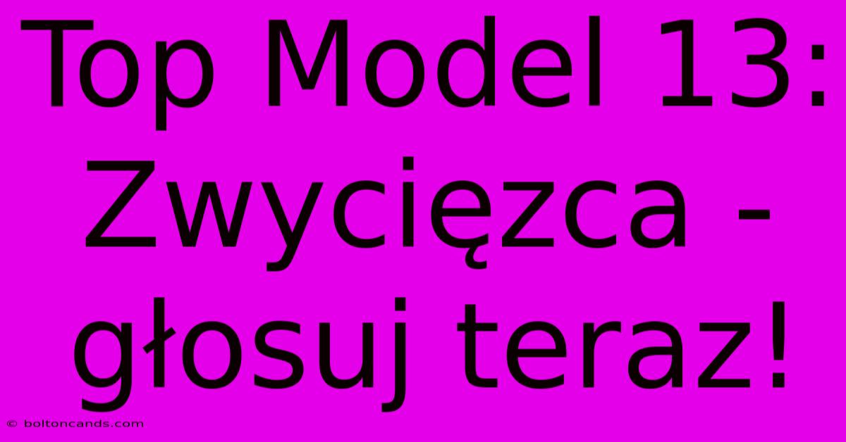 Top Model 13: Zwycięzca - Głosuj Teraz! 