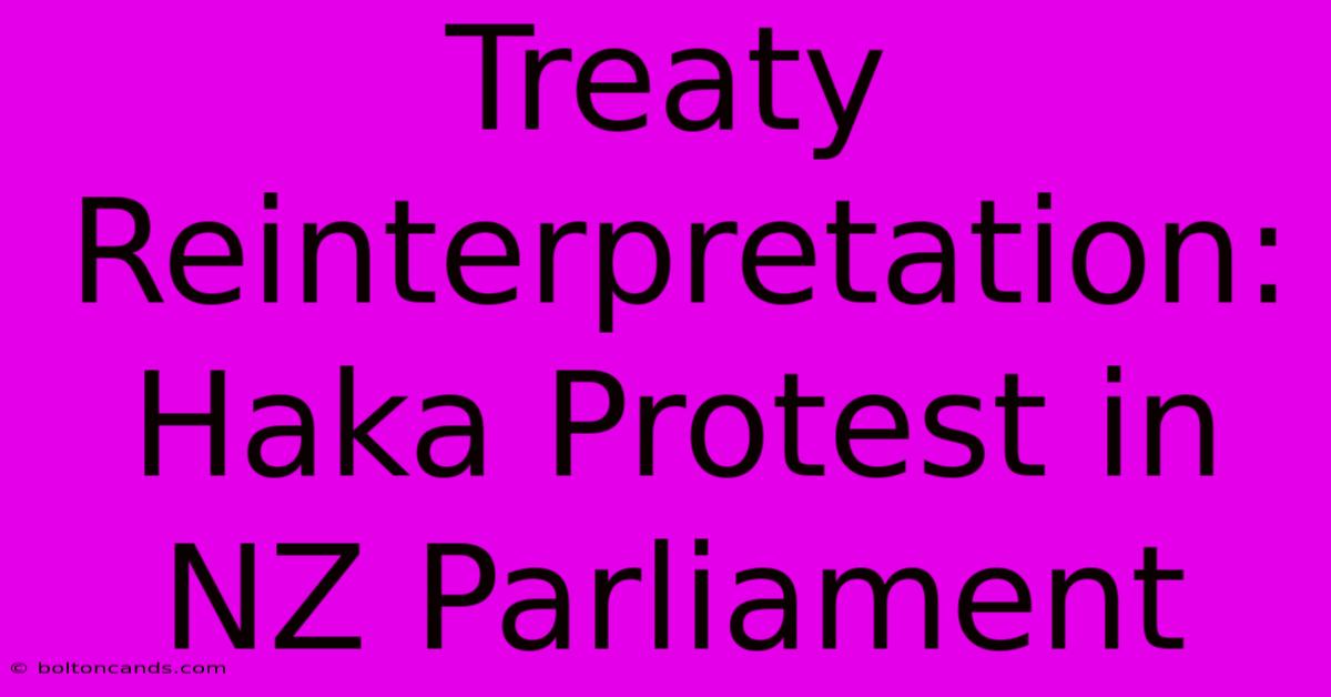 Treaty Reinterpretation: Haka Protest In NZ Parliament