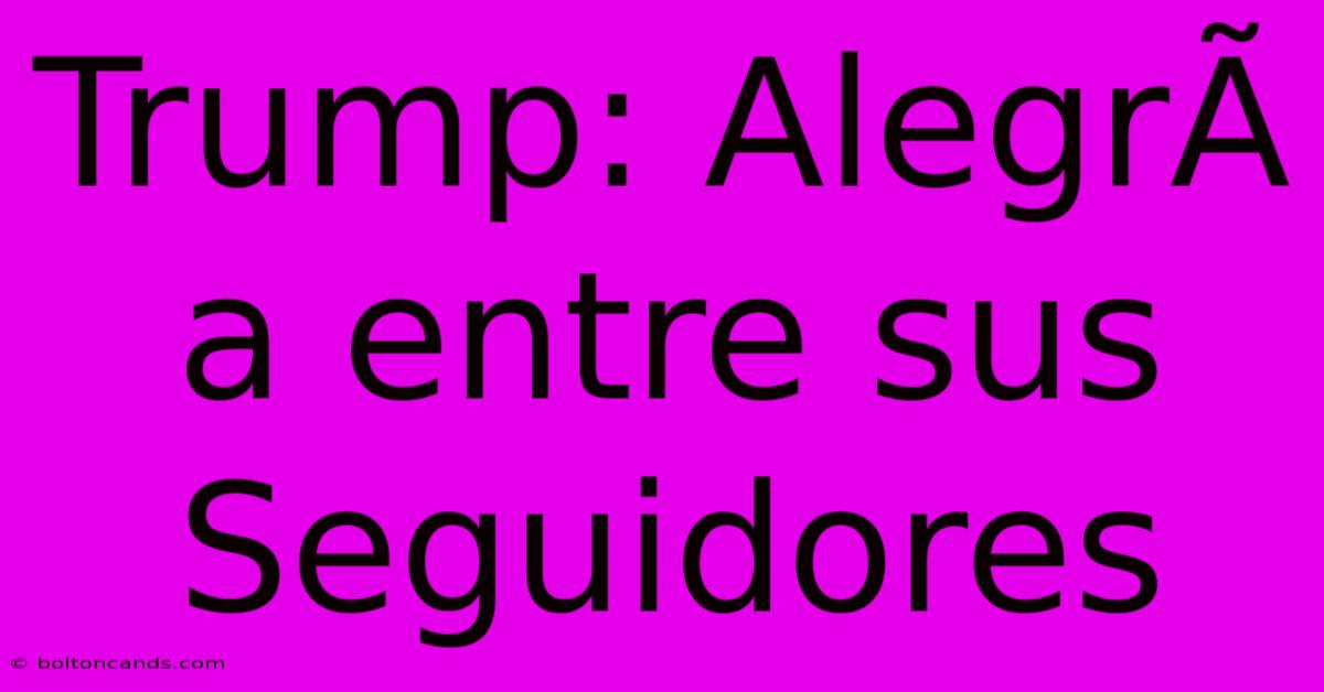 Trump: AlegrÃ­a Entre Sus Seguidores