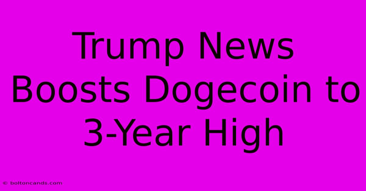 Trump News Boosts Dogecoin To 3-Year High