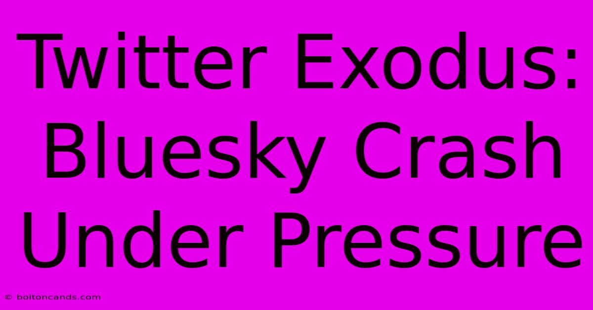 Twitter Exodus: Bluesky Crash Under Pressure