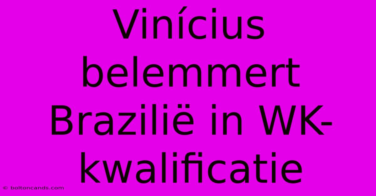 Vinícius Belemmert Brazilië In WK-kwalificatie