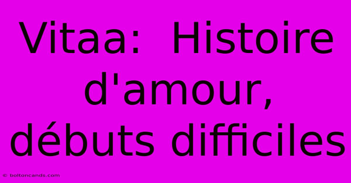 Vitaa:  Histoire D'amour, Débuts Difficiles