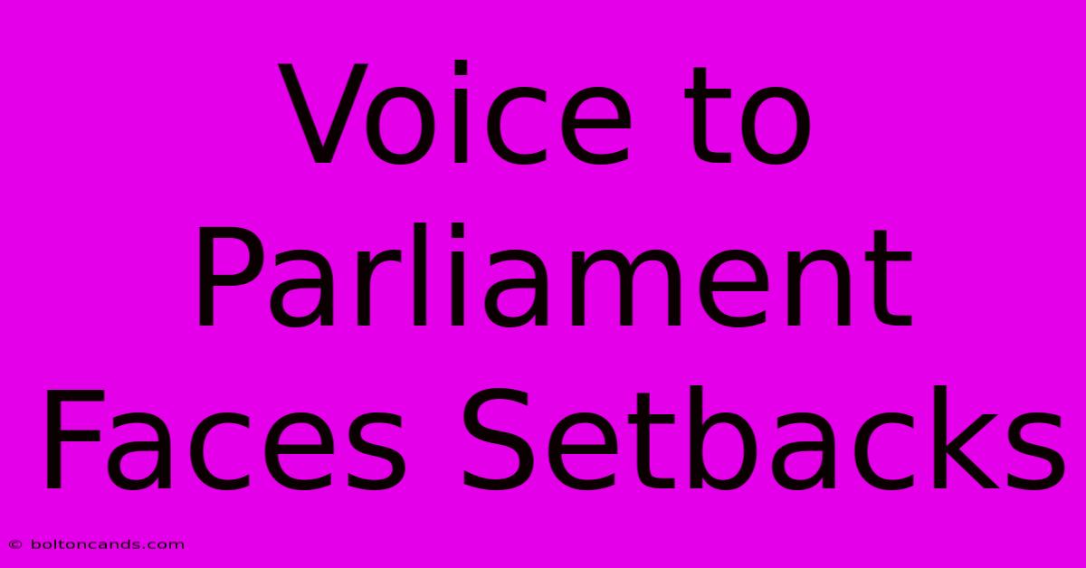 Voice To Parliament Faces Setbacks