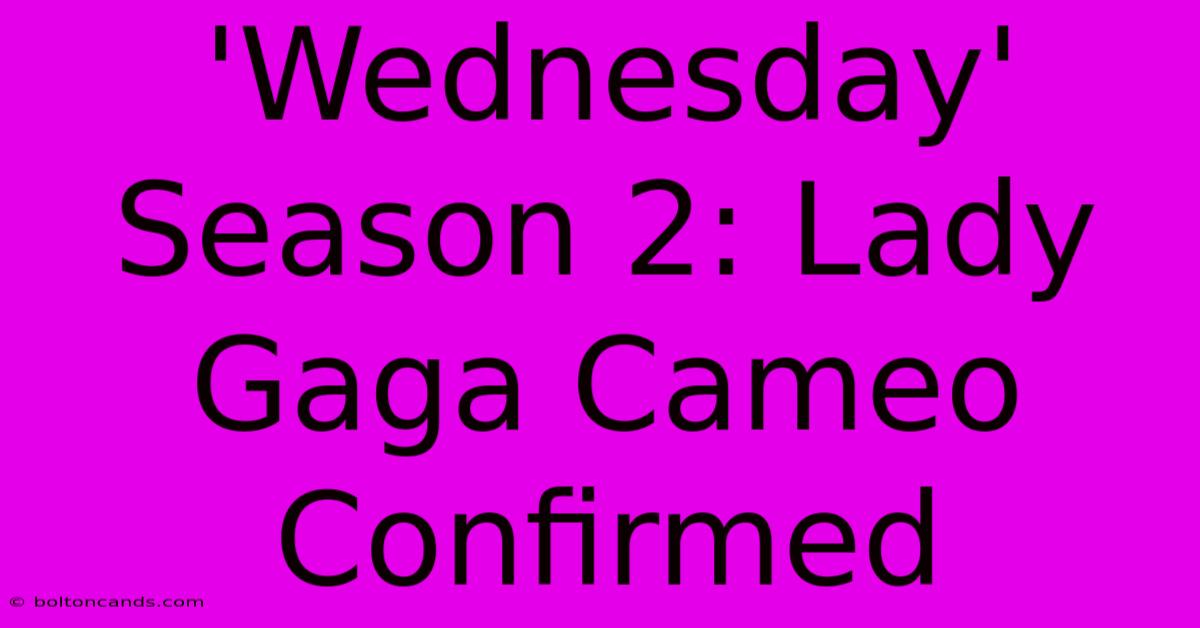 'Wednesday' Season 2: Lady Gaga Cameo Confirmed