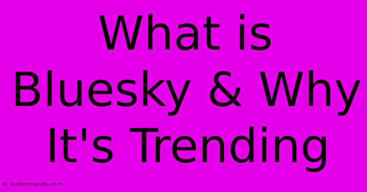 What Is Bluesky & Why It's Trending