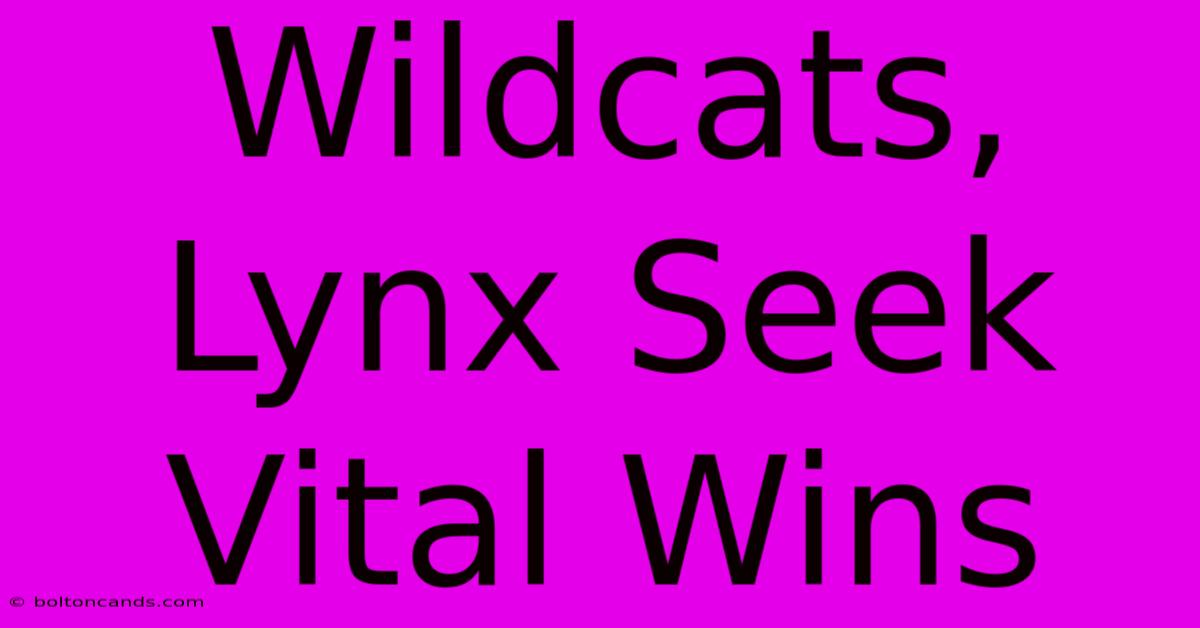 Wildcats, Lynx Seek Vital Wins