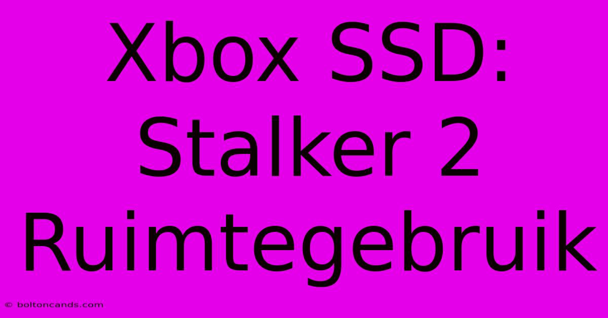 Xbox SSD: Stalker 2 Ruimtegebruik 